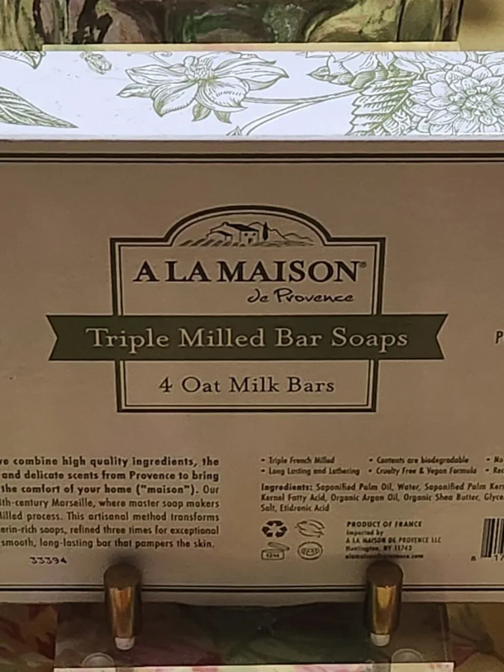 A La Maison De Provence Triple Milled Oat Milk Soap Box Four 7 Oz Bars New